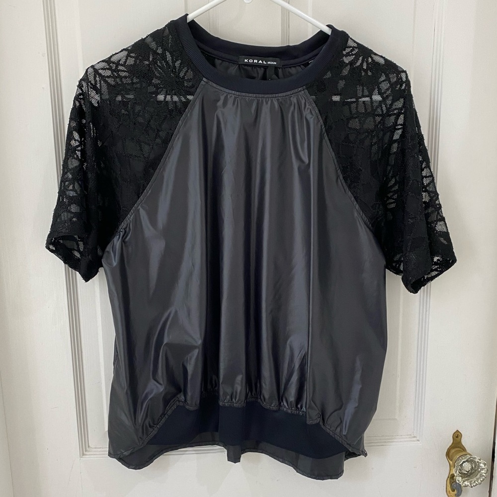 Koral black short sleeve top